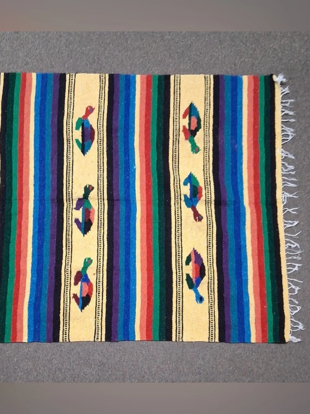 Handwoven Blanket with Turtle Design